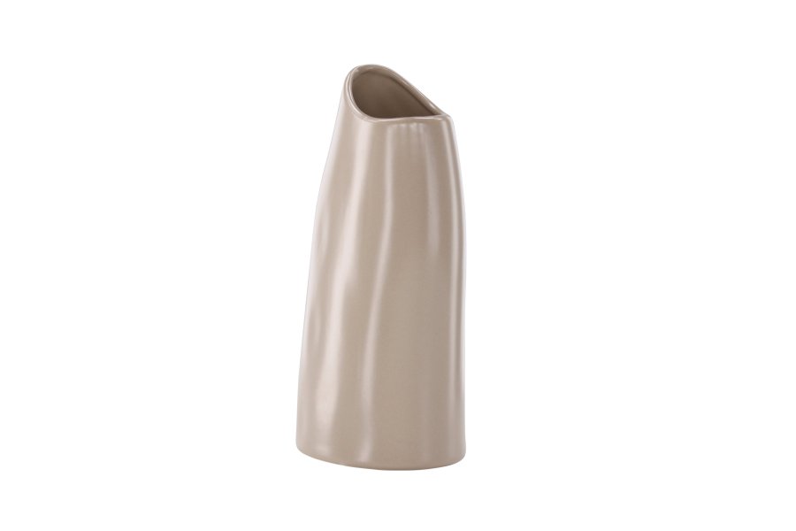VENTURE DESIGN Ernst vase - mrk beige stentj (12x9x23H)