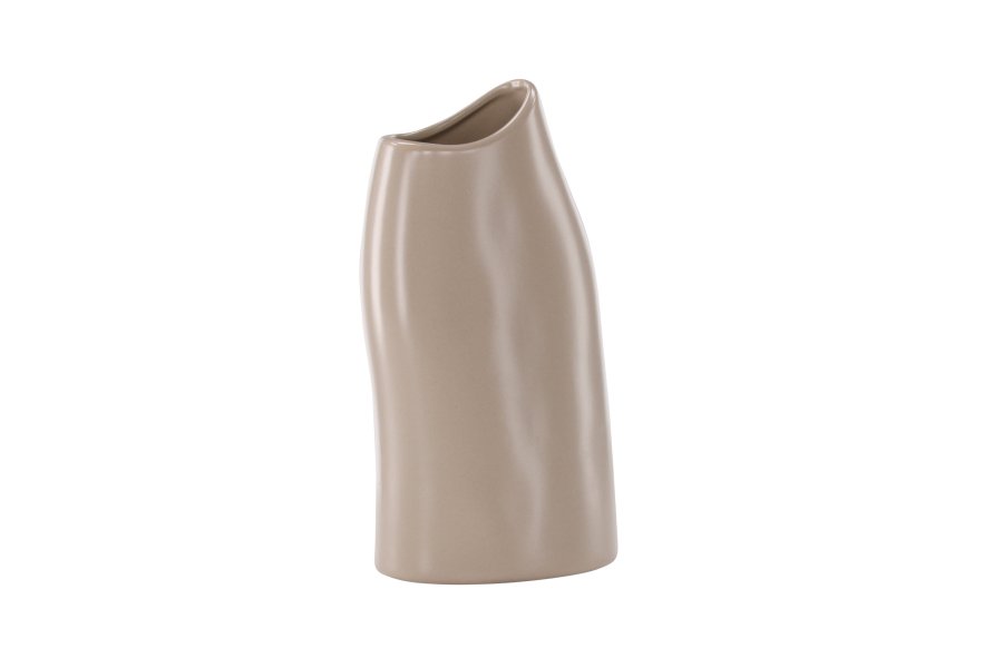 VENTURE DESIGN Ernst vase - mrk beige stentj (12x9x23H)