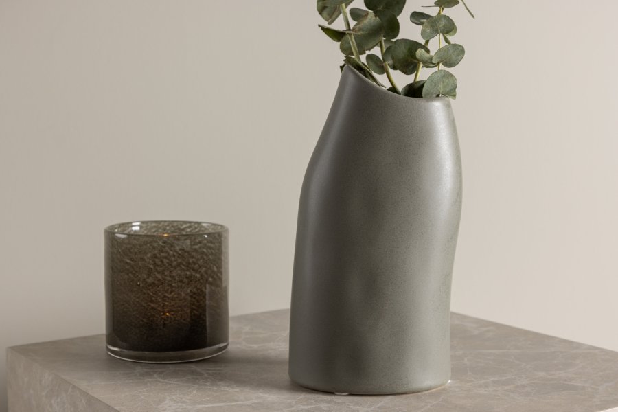 VENTURE DESIGN Ernst vase - mrkegr stentj (12x9x23H)