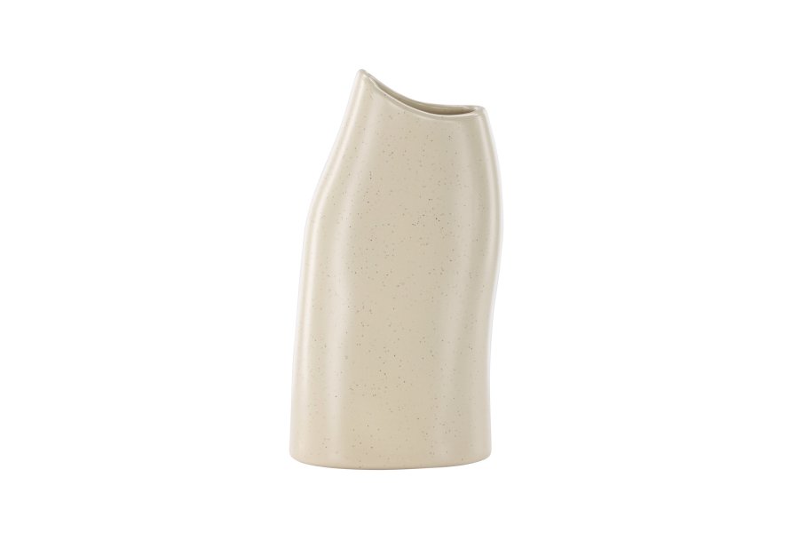 VENTURE DESIGN Ernst vase - beige/sorte prikker stentj (12x9x23H)