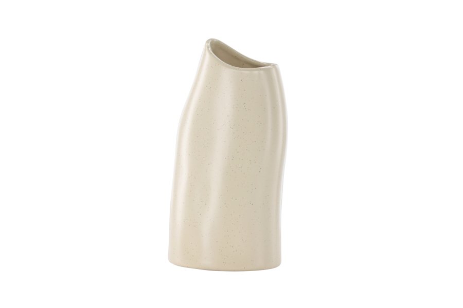 VENTURE DESIGN Ernst vase - beige/sorte prikker stentj (12x9x23H)
