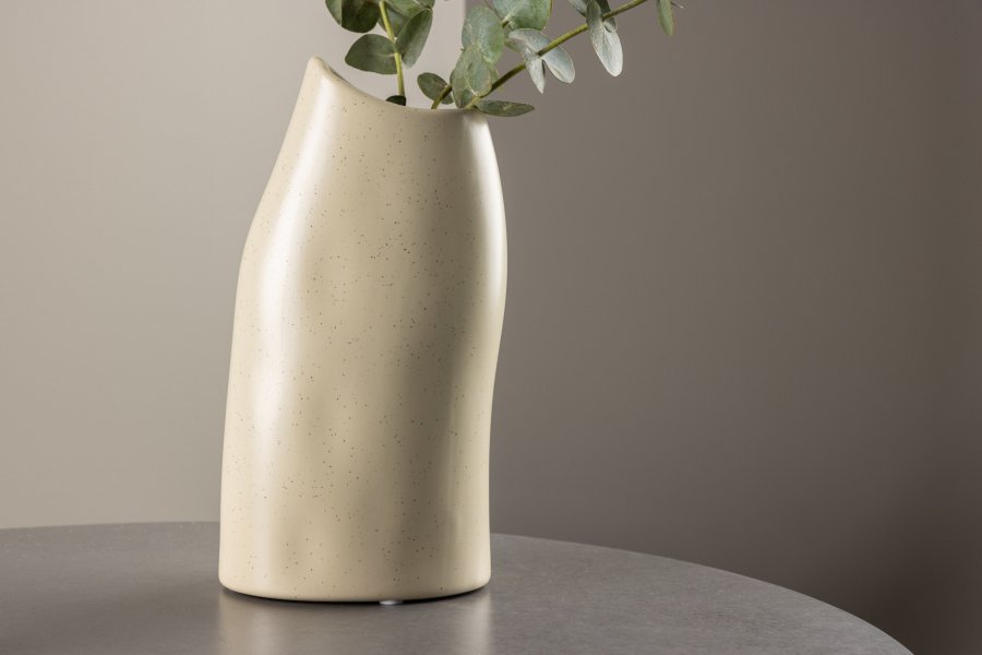 VENTURE DESIGN Ernst vase - beige/sorte prikker stentj (12x9x23H)