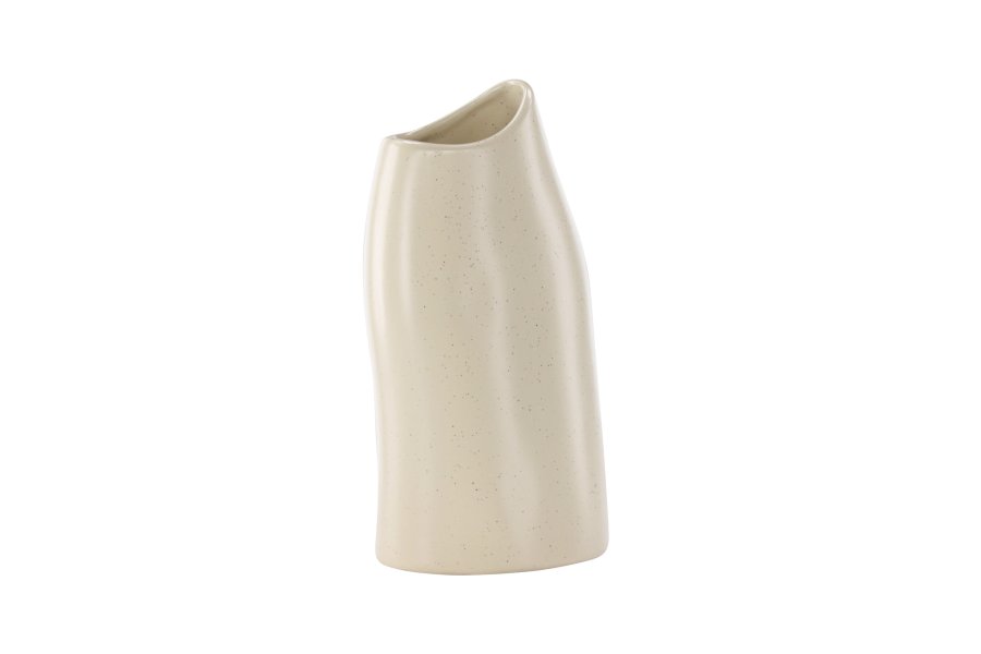 VENTURE DESIGN Ernst vase - beige/sorte prikker stentj (12x9x23H)