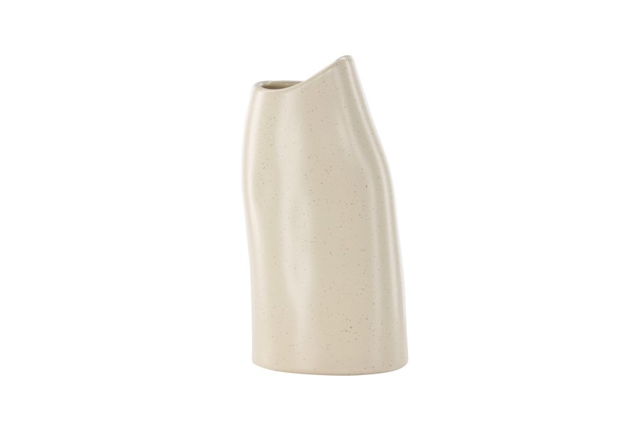 VENTURE DESIGN Ernst vase - beige/sorte prikker stentj (12x9x23H)