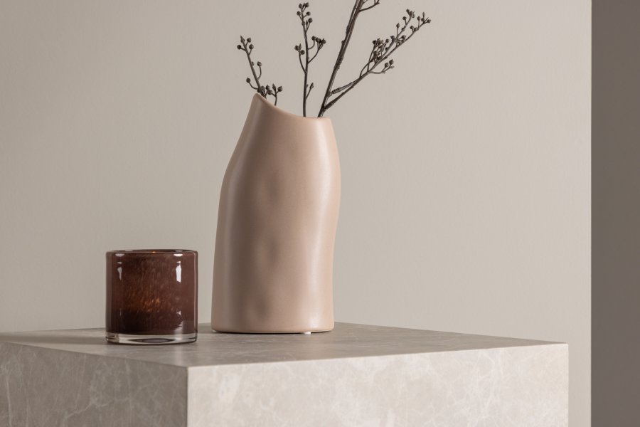 VENTURE DESIGN Ernst vase - lyserd stentj (12x9x23H)