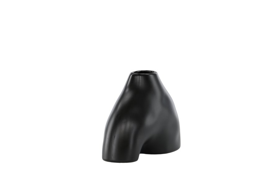 VENTURE DESIGN Kento vase - sort stentj (21x8x15H)