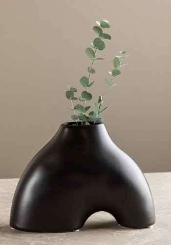 VENTURE DESIGN Kento vase - sort stentj (21x8x15H)