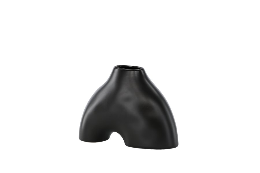 VENTURE DESIGN Kento vase - sort stentj (21x8x15H)