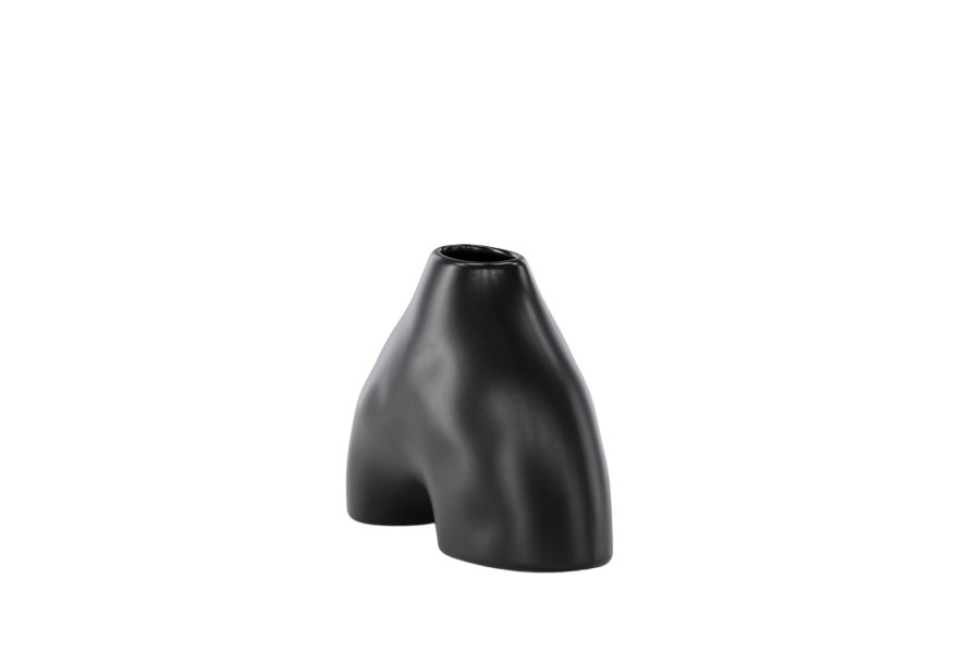 VENTURE DESIGN Kento vase - sort stentj (21x8x15H)