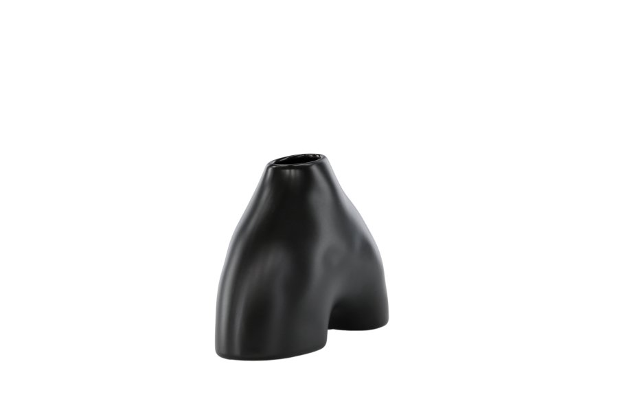 VENTURE DESIGN Kento vase - sort stentj (21x8x15H)