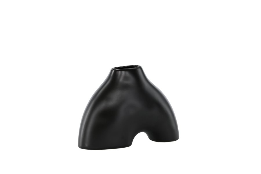 VENTURE DESIGN Kento vase - sort stentj (21x8x15H)