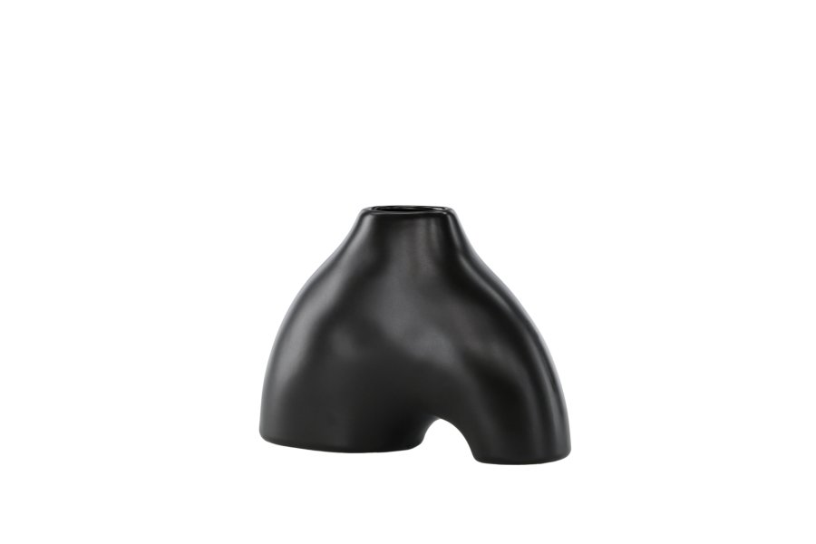 VENTURE DESIGN Kento vase - sort stentj (21x8x15H)