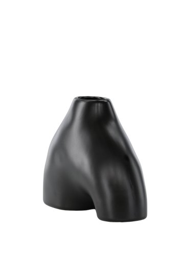 VENTURE DESIGN Kento vase - sort stentj (21x8x15H)
