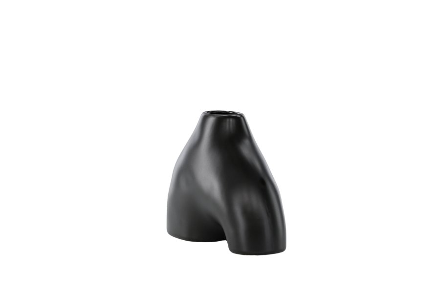 VENTURE DESIGN Kento vase - sort stentj (21x8x15H)