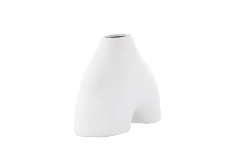 VENTURE DESIGN Kento vase - hvid stentj (21x8x15H)