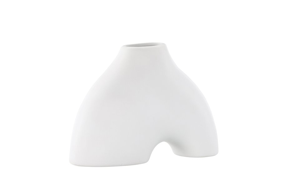 VENTURE DESIGN Kento vase - hvid stentj (21x8x15H)