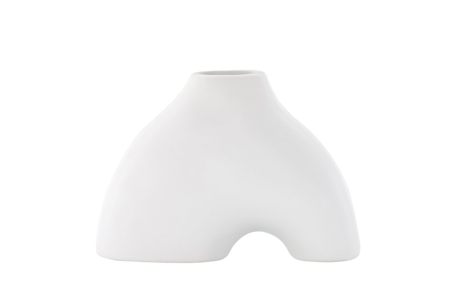 VENTURE DESIGN Kento vase - hvid stentj (21x8x15H)