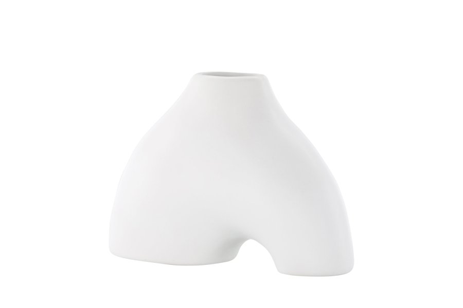 VENTURE DESIGN Kento vase - hvid stentj (21x8x15H)