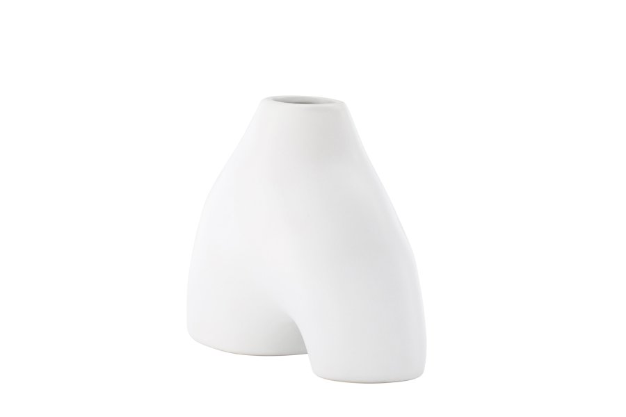 VENTURE DESIGN Kento vase - hvid stentj (21x8x15H)