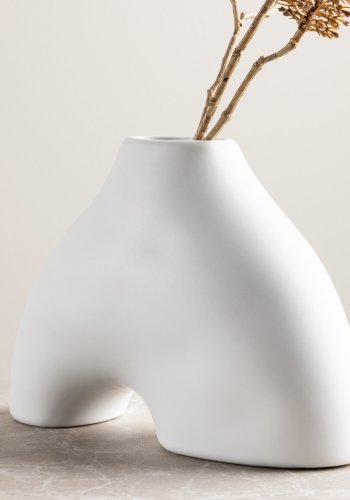 VENTURE DESIGN Kento vase - hvid stentj (21x8x15H)