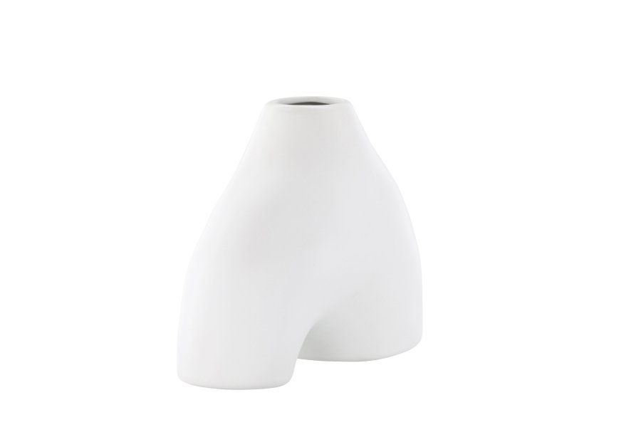 VENTURE DESIGN Kento vase - hvid stentj (21x8x15H)