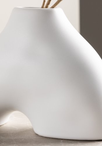 VENTURE DESIGN Kento vase - hvid stentj (21x8x15H)