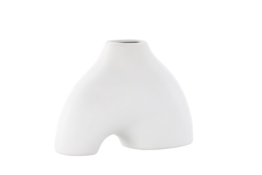 VENTURE DESIGN Kento vase - hvid stentj (21x8x15H)