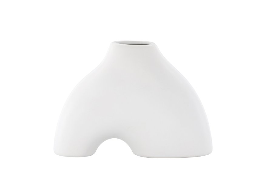 VENTURE DESIGN Kento vase - hvid stentj (21x8x15H)