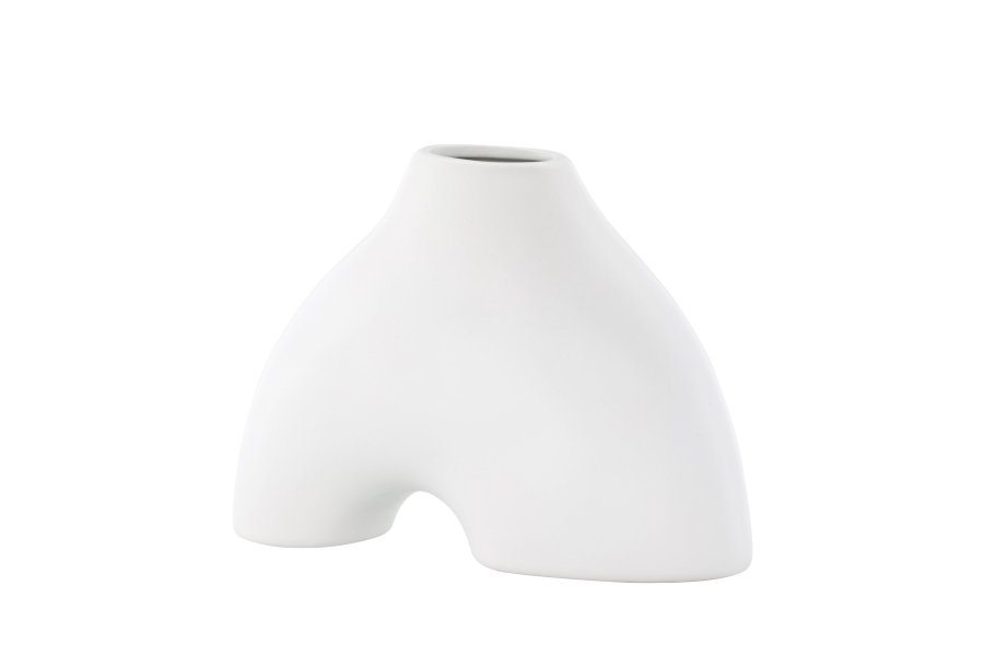 VENTURE DESIGN Kento vase - hvid stentj (21x8x15H)