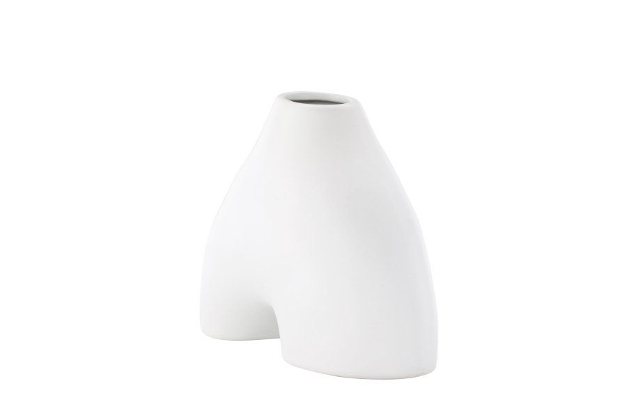 VENTURE DESIGN Kento vase - hvid stentj (21x8x15H)