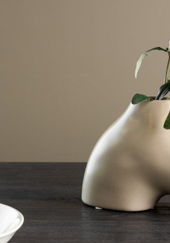 VENTURE DESIGN Kento vase - beige stentj (21x8x15H)