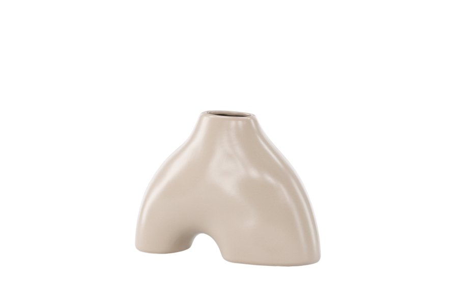 VENTURE DESIGN Kento vase - beige stentj (21x8x15H)