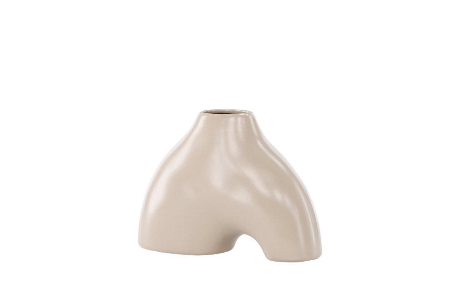 VENTURE DESIGN Kento vase - beige stentj (21x8x15H)