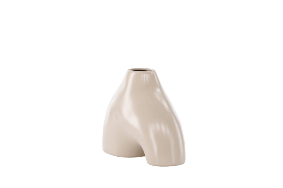 VENTURE DESIGN Kento vase - beige stentj (21x8x15H)