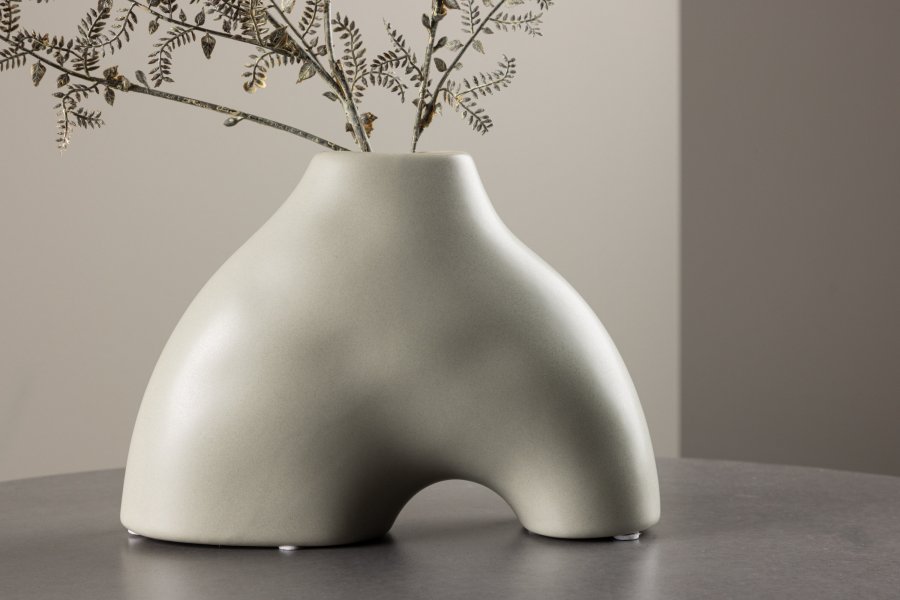 VENTURE DESIGN Kento vase - lysegr stentj (21x8x15H)