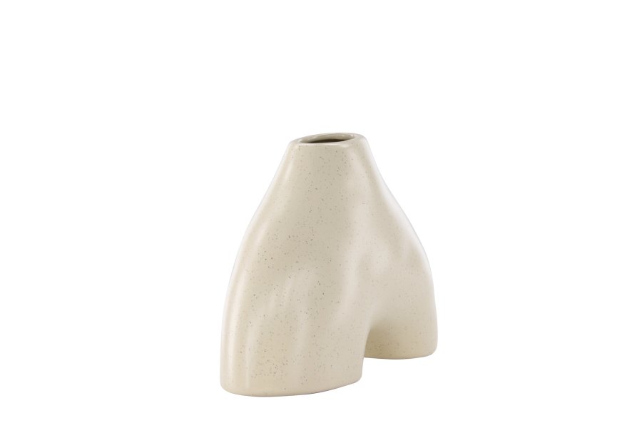 VENTURE DESIGN Kento vase - beige/sorte prikker stentj (21x8x15H)