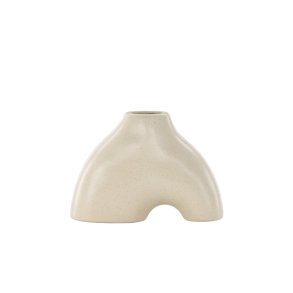 VENTURE DESIGN Kento vase - beige/sorte prikker stentj (21x8x15H)