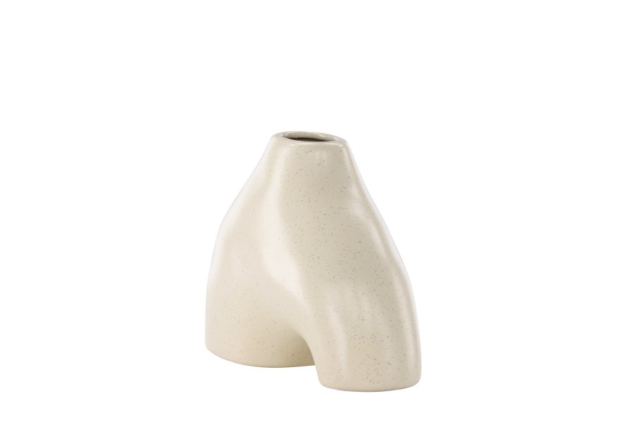 VENTURE DESIGN Kento vase - beige/sorte prikker stentj (21x8x15H)