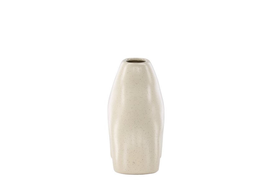 VENTURE DESIGN Kento vase - beige/sorte prikker stentj (21x8x15H)