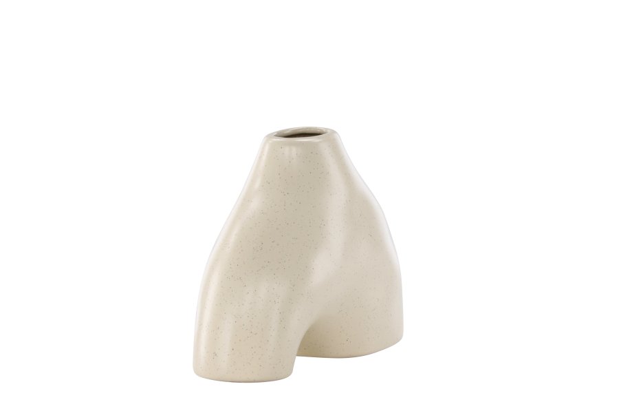 VENTURE DESIGN Kento vase - beige/sorte prikker stentj (21x8x15H)