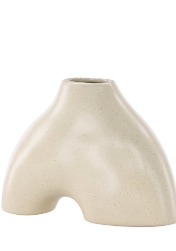 VENTURE DESIGN Kento vase - beige/sorte prikker stentj (21x8x15H)