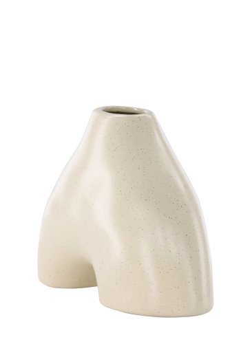 VENTURE DESIGN Kento vase - beige/sorte prikker stentj (21x8x15H)
