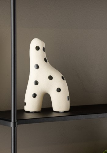 VENTURE DESIGN Aya vase - hvid/sorte prikker stentj (9x4x16H)