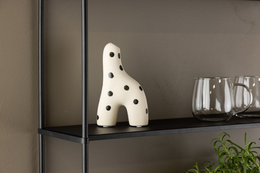 VENTURE DESIGN Aya vase - hvid/sorte prikker stentj (9x4x16H)