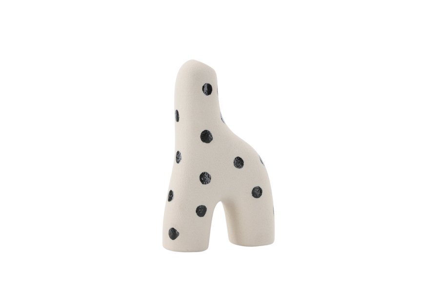 VENTURE DESIGN Aya vase - hvid/sorte prikker stentj (9x4x16H)