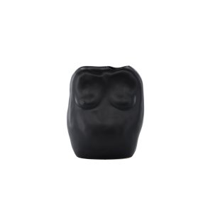 VENTURE DESIGN Romie vase - sort stentj (24x14x28H)