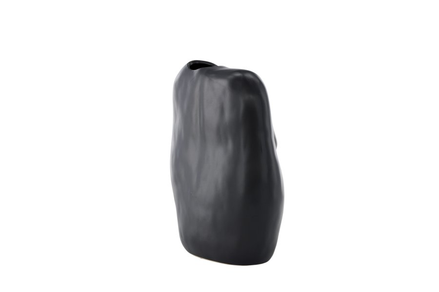 VENTURE DESIGN Romie vase - sort stentj (24x14x28H)