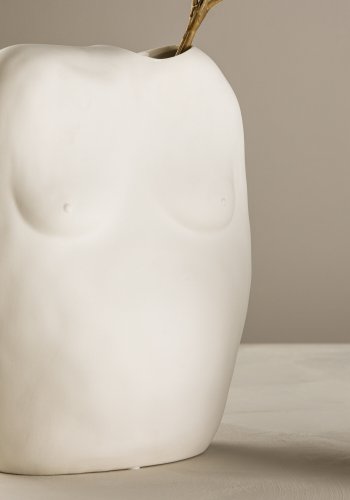 VENTURE DESIGN Romie vase - offwhite stentj (24x14x28H)