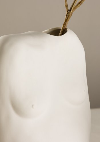 VENTURE DESIGN Romie vase - offwhite stentj (24x14x28H)