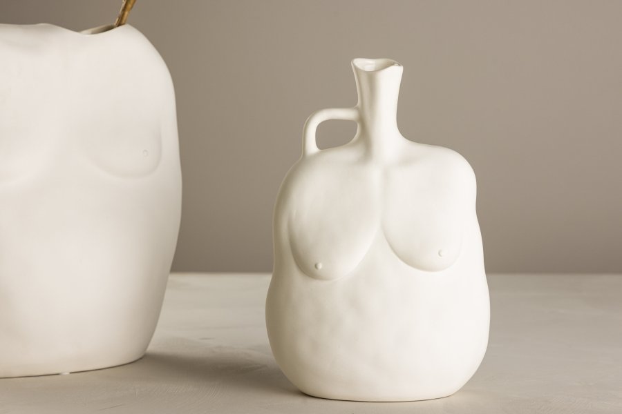 VENTURE DESIGN Conta vase - offwhite stentj (17x10x25H)